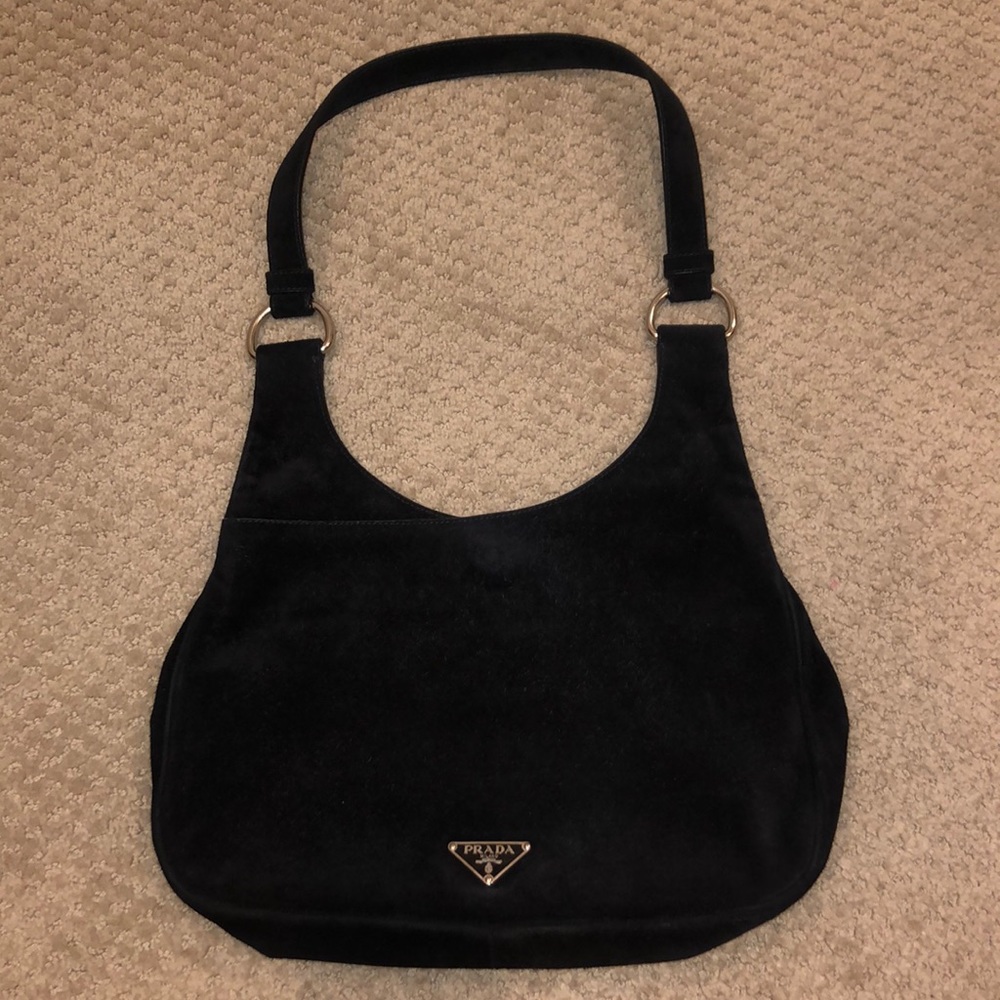 Prada Suede Leather Shoulder Bag